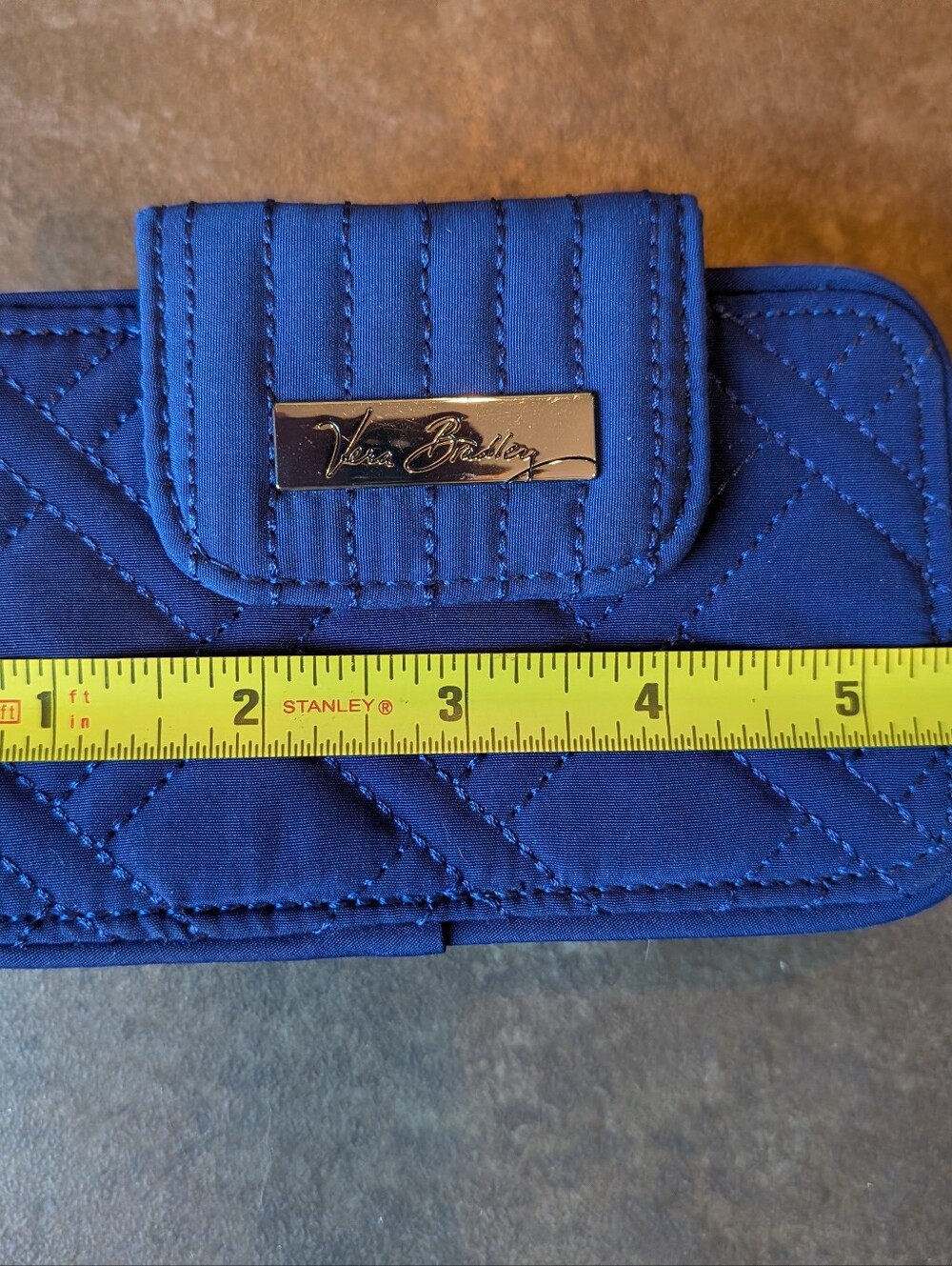 Vera Bradley Quilted Royal Blue Wristlet Wallet - Picture 6 of 7